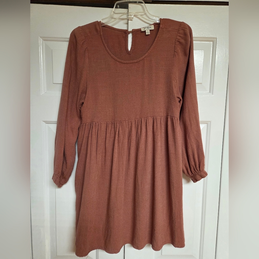Umgee Terracotta Long Sleeve Dress